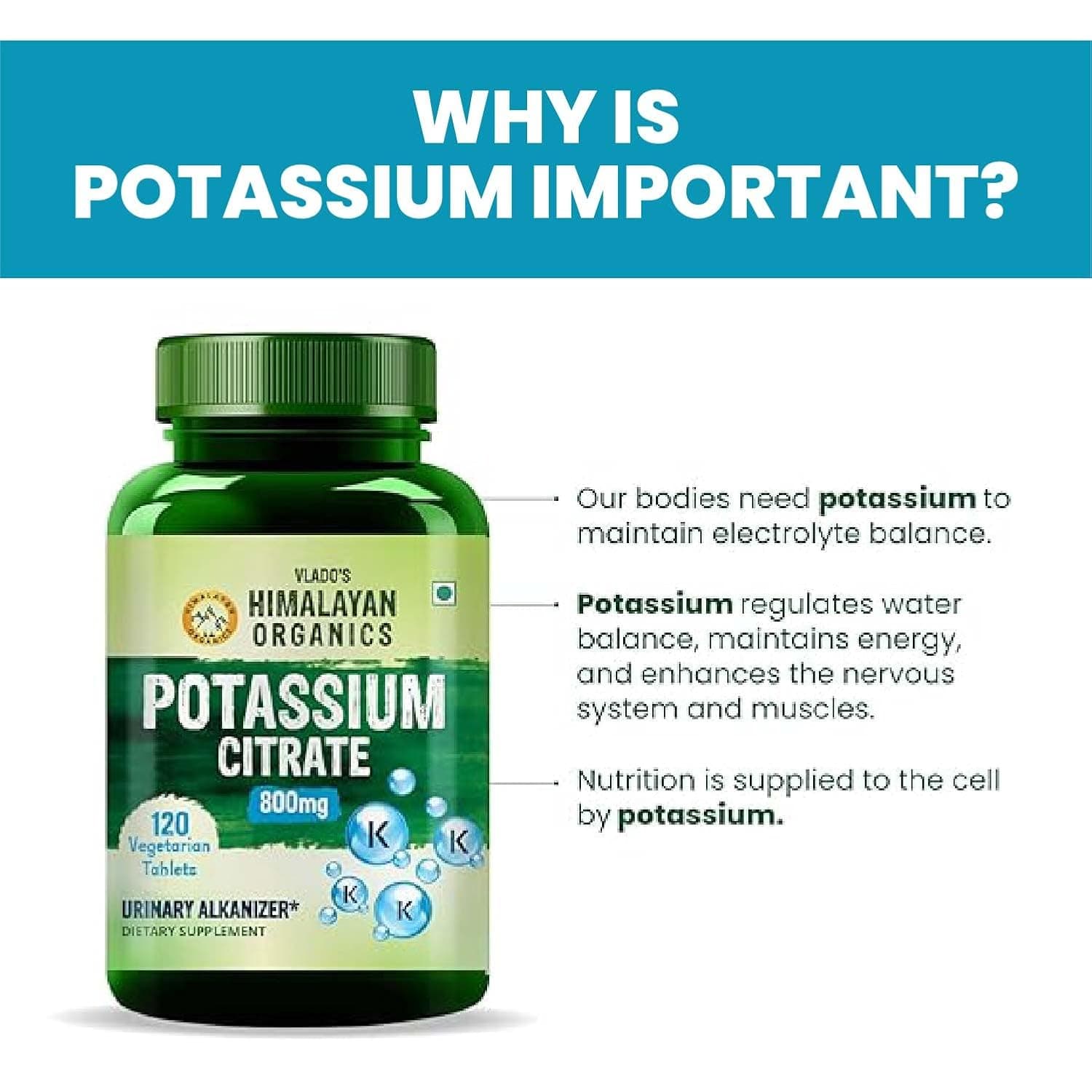 Himalayan Organics Potassium Citrate 800mg Supplement - Image 5