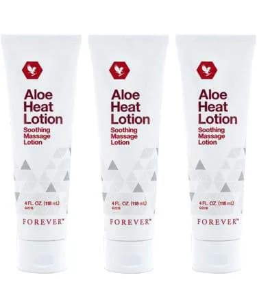 Forever Living Aloe Heat Lotion for Soothing Massage & Pain Relief (118ml x 3) - Image 1