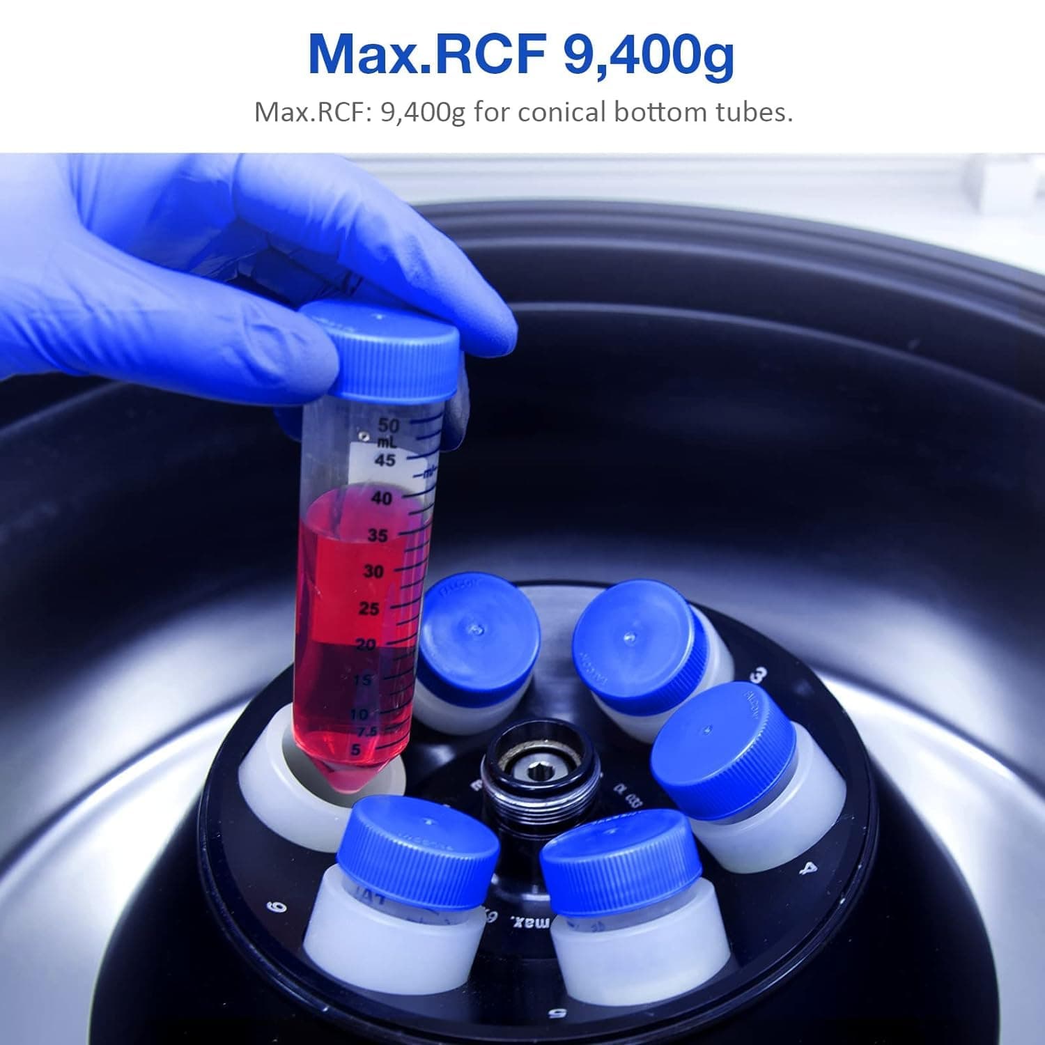 50mL Sterile Conical Centrifuge Tubes PP Leak Resistant Blue Cap Lab Sample Tubes pack of 20pcs - Image 5