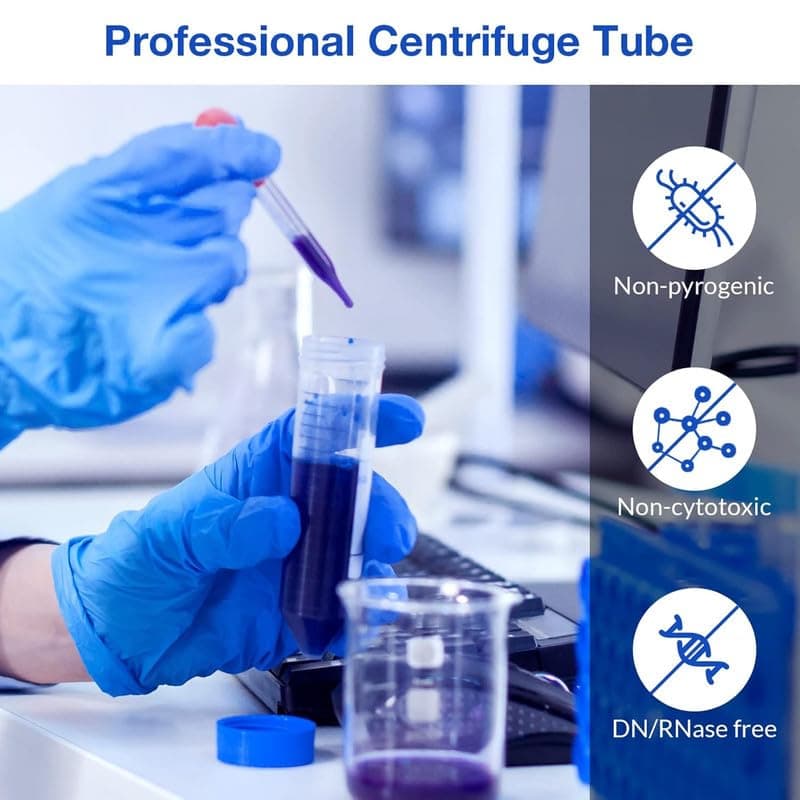 50mL Sterile Conical Centrifuge Tubes PP Leak Resistant Blue Cap Lab Sample Tubes pack of 20pcs - Image 4