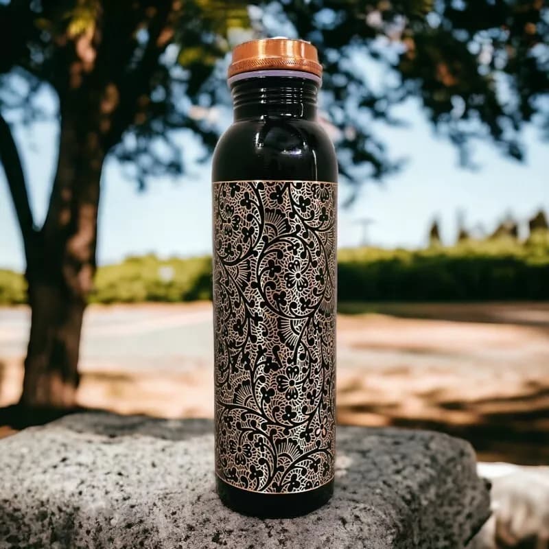 Black Antique Pure Copper Water Bottle Leak-Proof - Buy now on Snapshophub Black Antique Pure Copper Water Bottle Leak-Proof product image