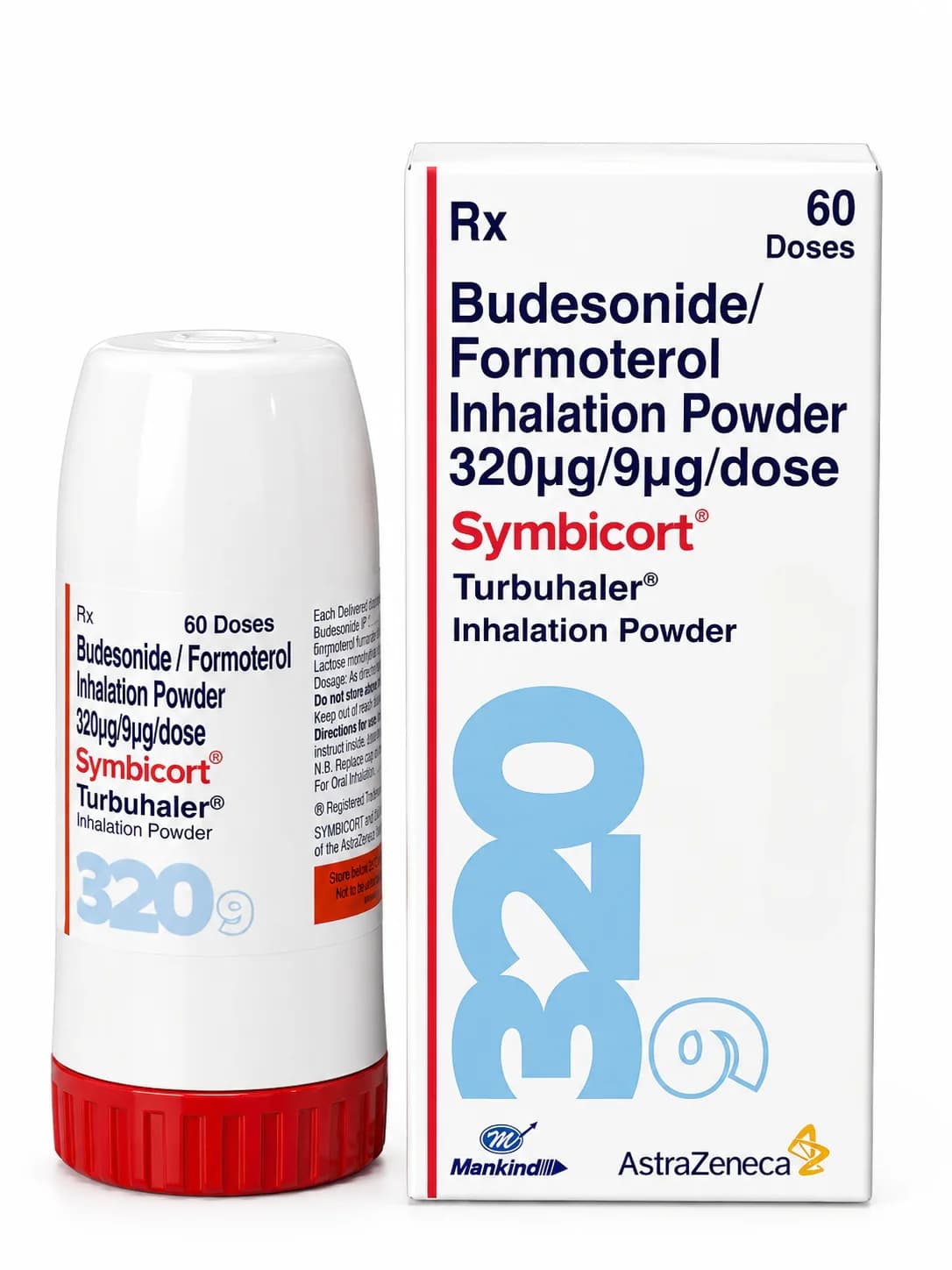 Symbicort 320mcg 9mcg Turbuhaler – Budesonide Formoterol Inhalation Powder 60 Doses Symbicort 320mcg 9mcg Turbuhaler inhalation powder with 60 doses by AstraZeneca for asthma and COPD maintenance treatment