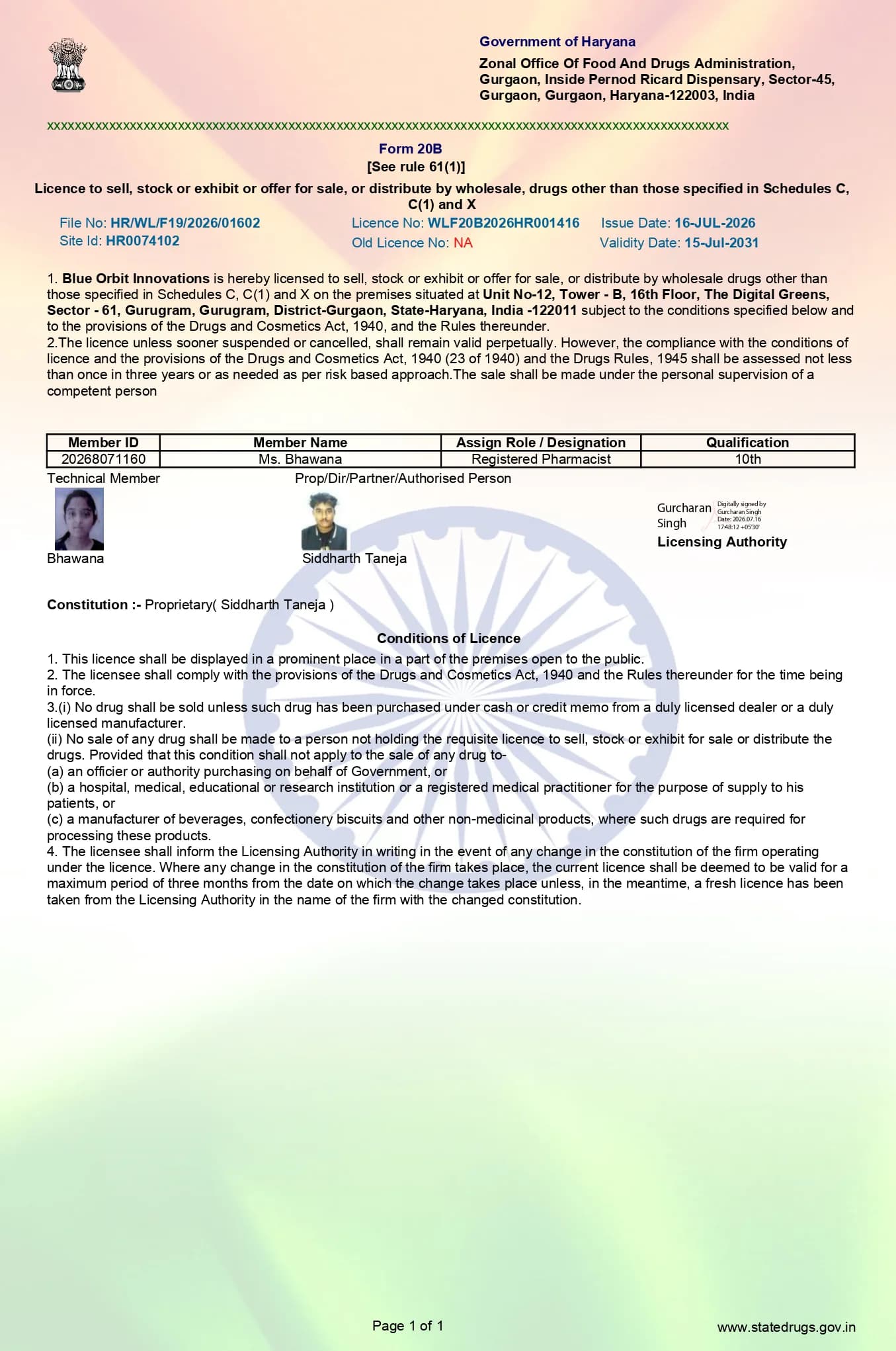 Drug Licence