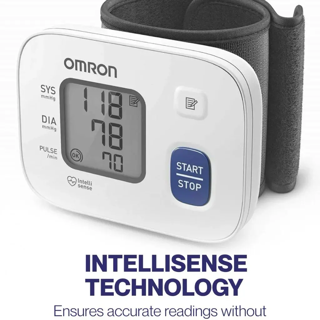 Omron HEM 6161 Fully Automatic Wrist Blood Pressure Monitor with Intellisense