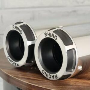 Rhino Racing Stainless Steel Exhaust for Royal Enfield Super Meteor 650, enhancing performance with a polished finish and unique sound.