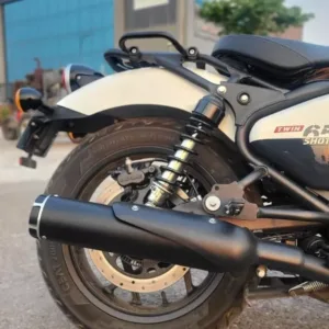 Black & Silver "SS Exhaust Silencer Fit For Royal Enfield Shotgun 650" Pair