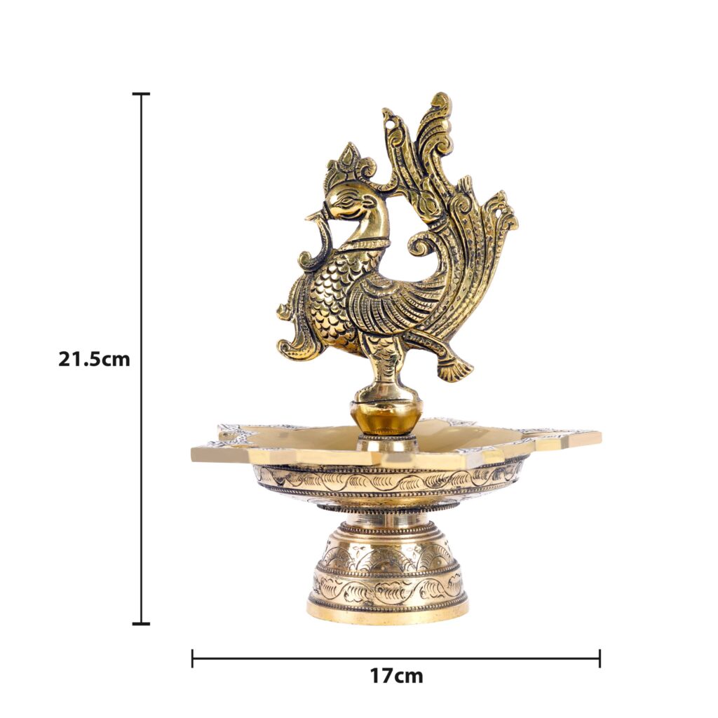 Brass Peacock Diya 2050 gram 1