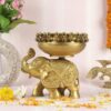 Brass Urli Elephant Carved Statue 1