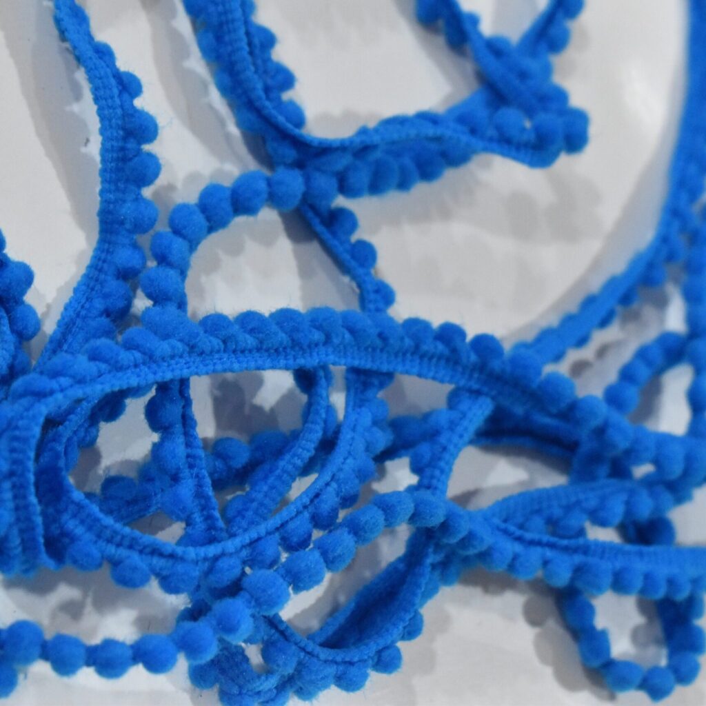 Pom Pom Laces 9 Mtr Blue 3