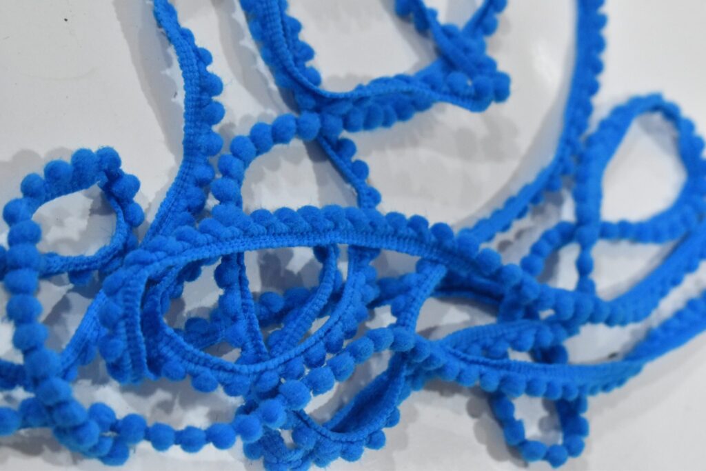 Pom Pom Laces 9 Mtr Blue 3