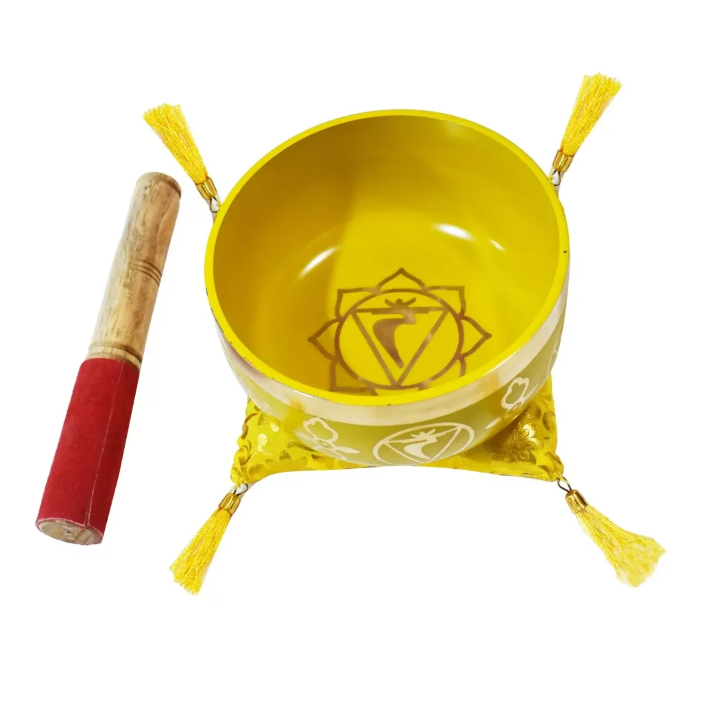 Pure Brass Tibetan Singing Bowl with Cushion and Mallet 2