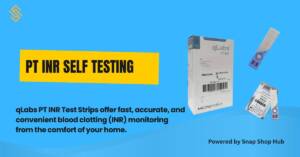 Box of 12 qLabs PT INR test strips for self-testing INR levels at home