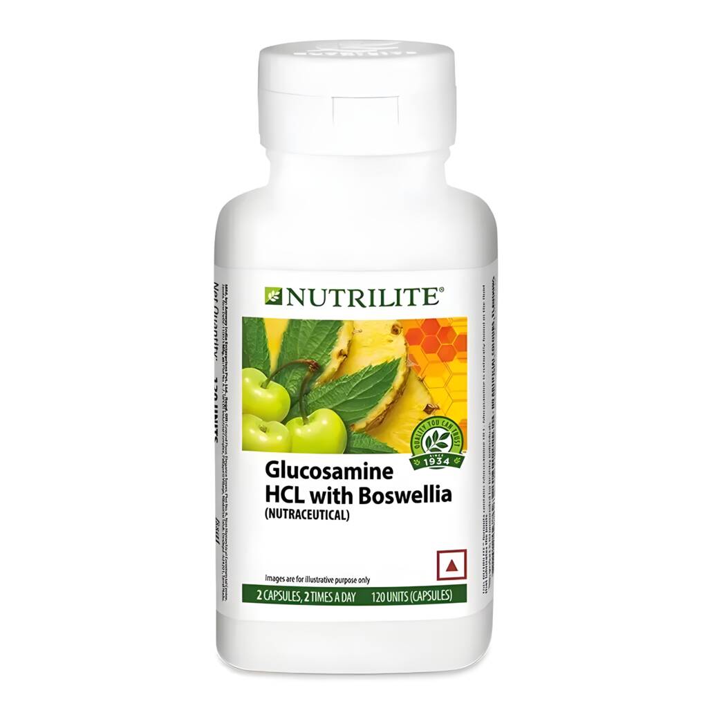 Amway Nutrilite Glucosamine HCL with Boswellia – 120 Tablets | Joint Pain Relief Supplement with Bromelain & Herbal Support for Mobility & Flexibility