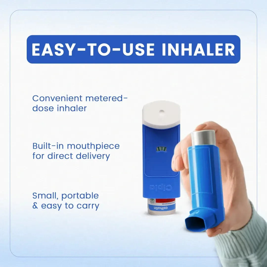 Asthalin Inhaler 200 Puffs Albuterol Relief Spray for Asthma