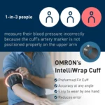 Omron HEM-7183T1-FLB Upper Arm BP Monitor with AFib Detection, Bluetooth and AC Adapter